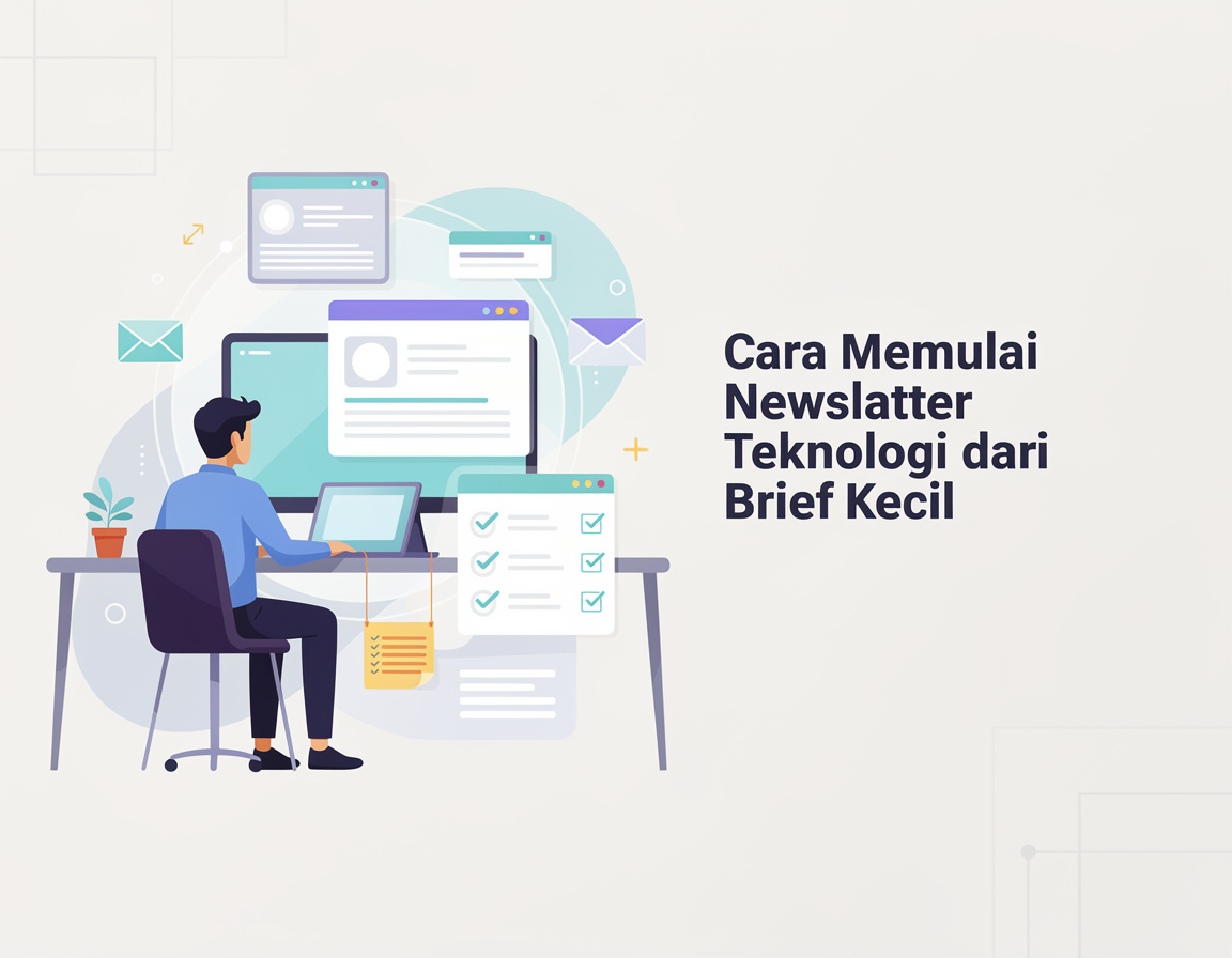 Ilustrasi wos138 cara memulai newsletter teknologi dari brief kecil untuk Newsletter Teknologi